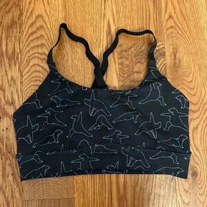 MeUndies Black Sports Bra with Animal Print
